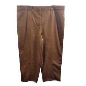Bagatelle Collection NWT Gold (Cognac) Faux Leather Wide Leg  Pant Size 2X 92924